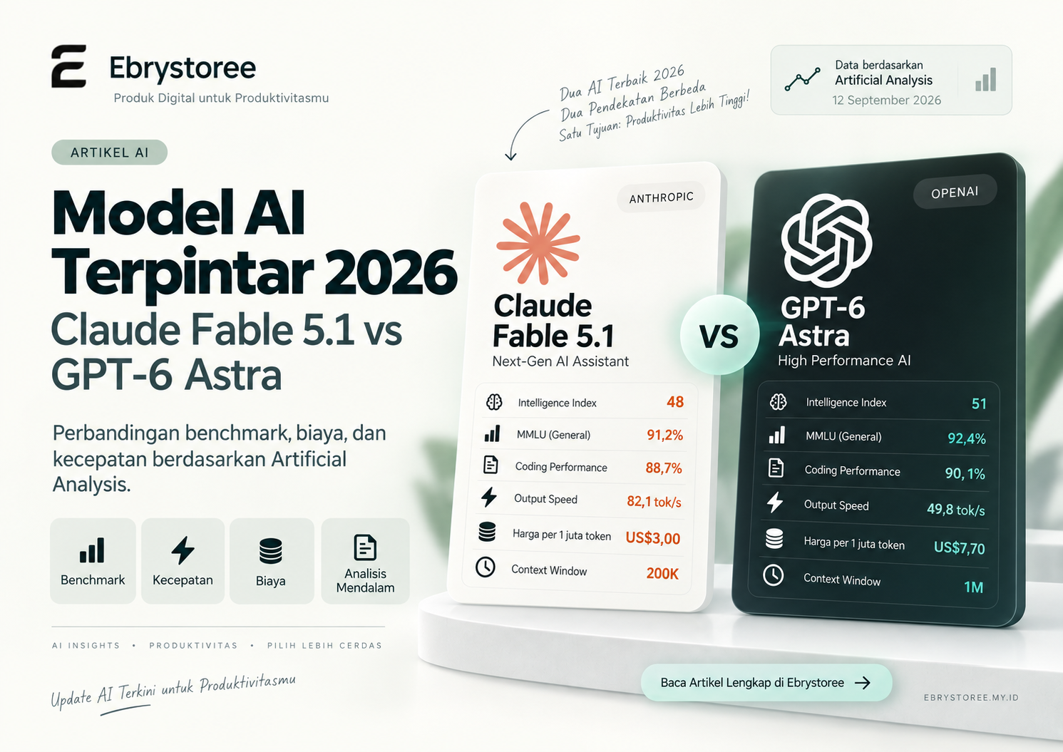 Model AI Terpintar 2026: Claude Fable 5.1 vs GPT-6 Astra